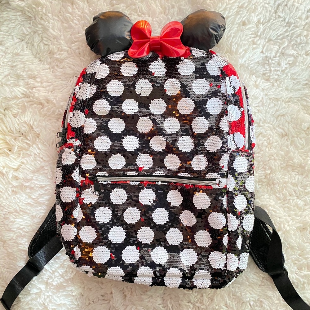 Disney Parks Minnie Polka Dot Sequence Backpack